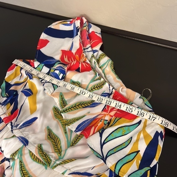 Flying Tomato One shoulder ruffle floral tropical print tiered maxi dress, L - Picture 7 of 15